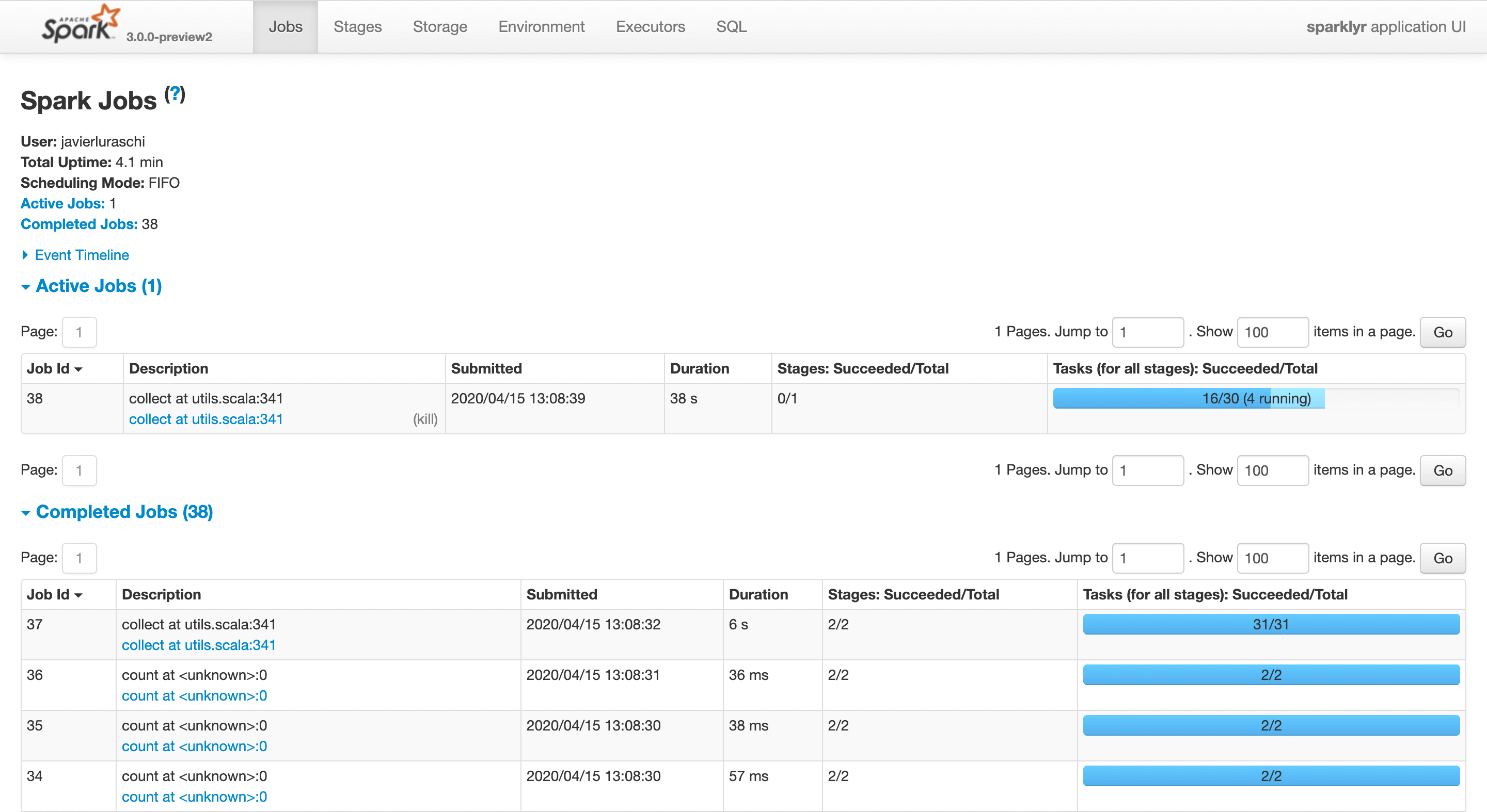 Spark running foreach package using sparklyr
