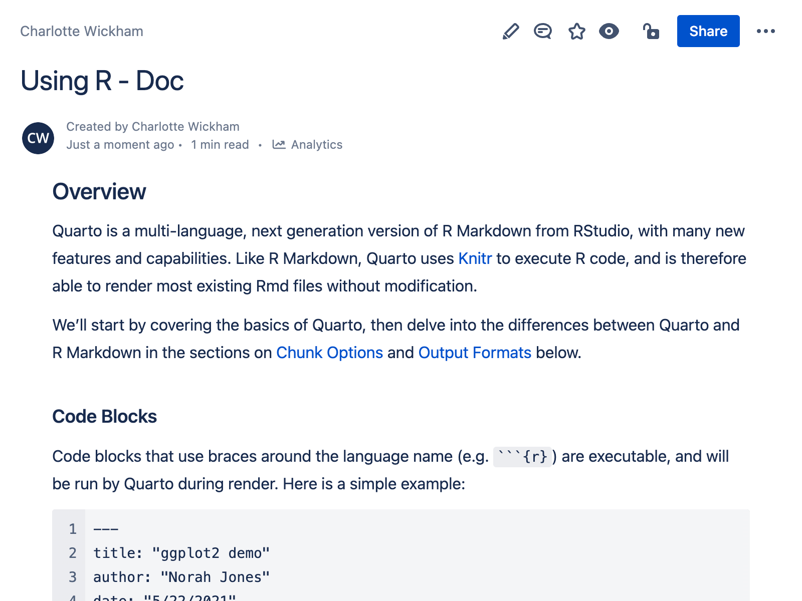 Published to Confluence