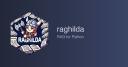 raghilda hex sticker featuring a cartoon Viking girl with a braided red hair and horned helmet, holding an axe, surrounded by scattered documents